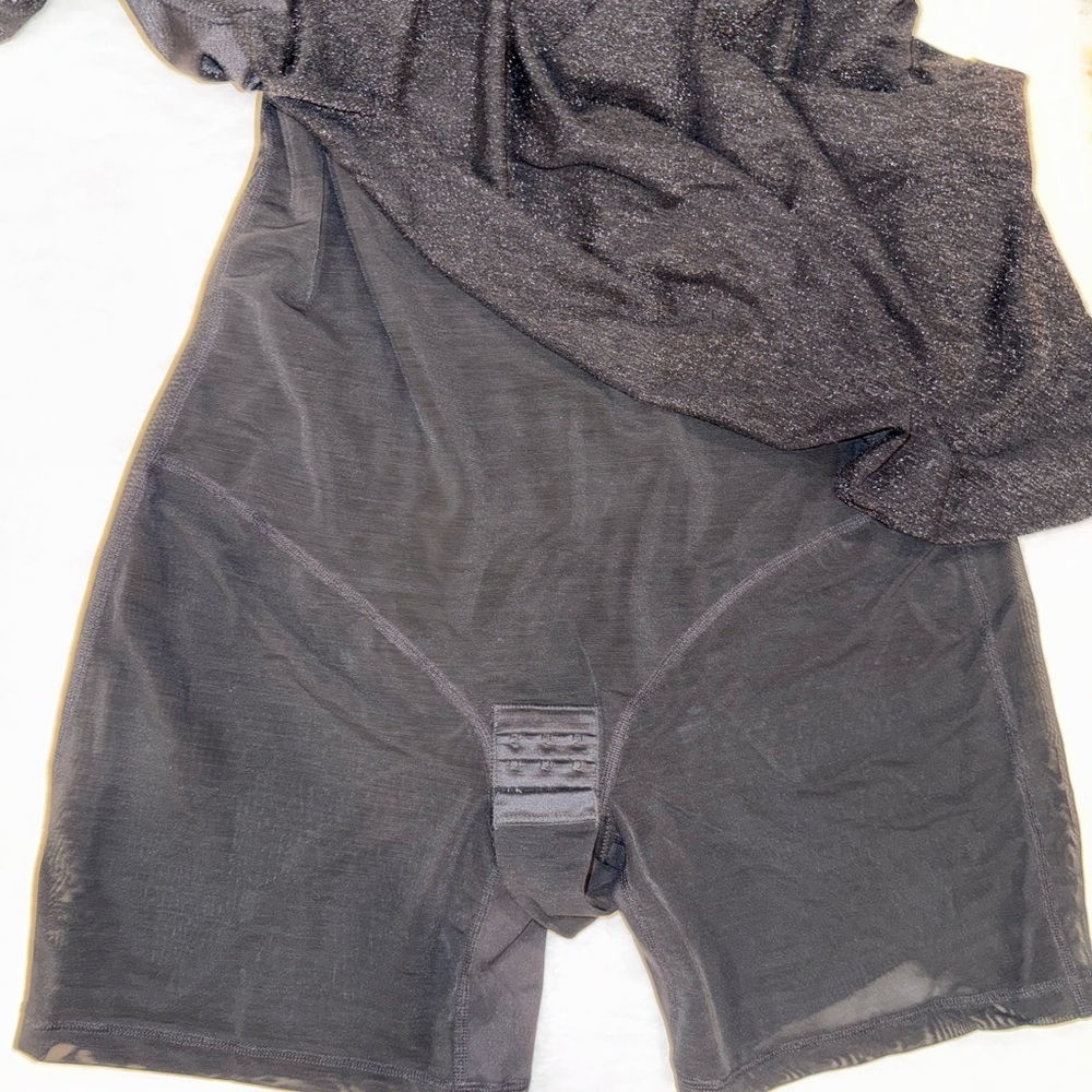 NWT Black Shapewear Dress One Shoulder Bodycon Built In Shaper Tummy Control - Picture 10 of 14